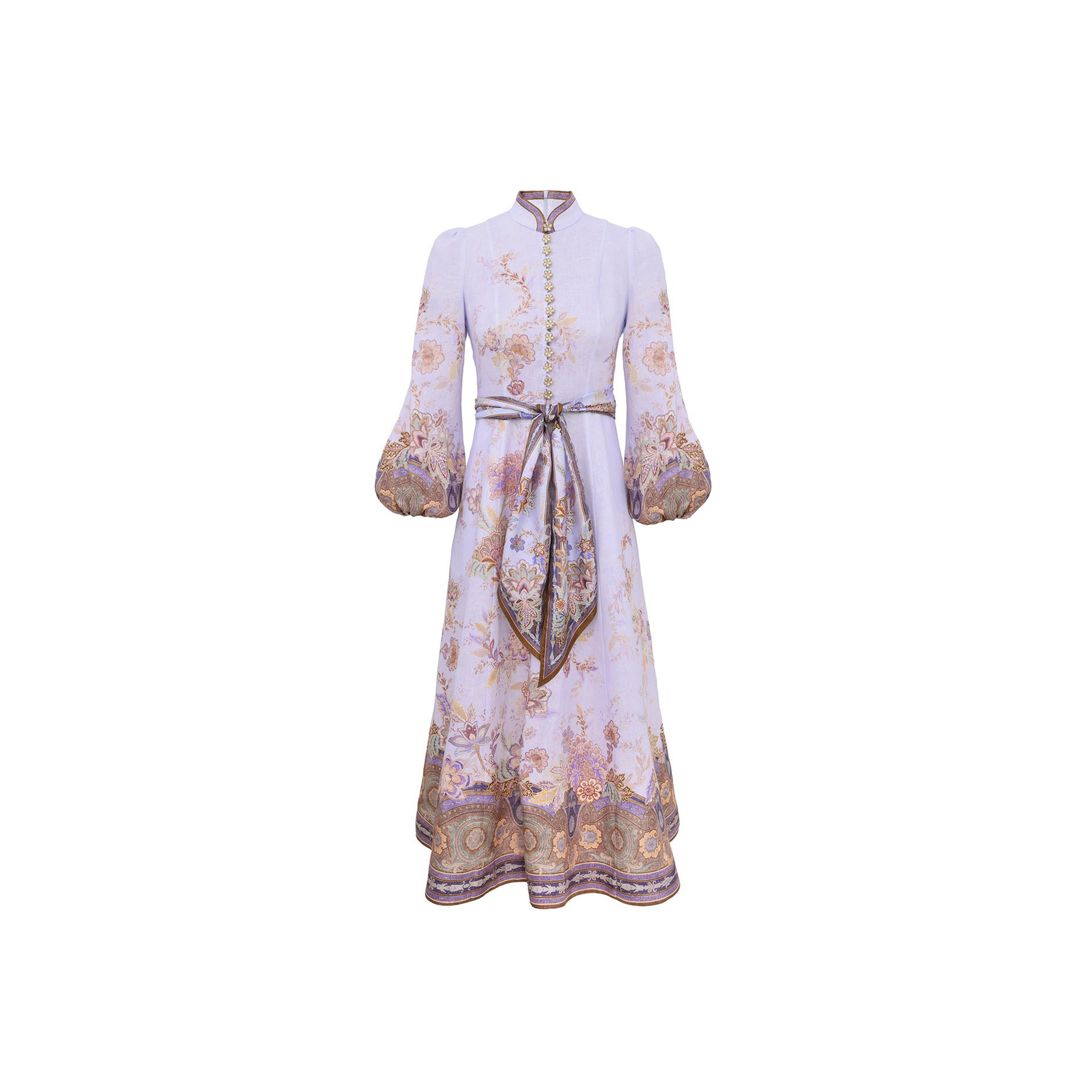 ZIMMERMANN LUNA BUTTON MIDI DRESS 